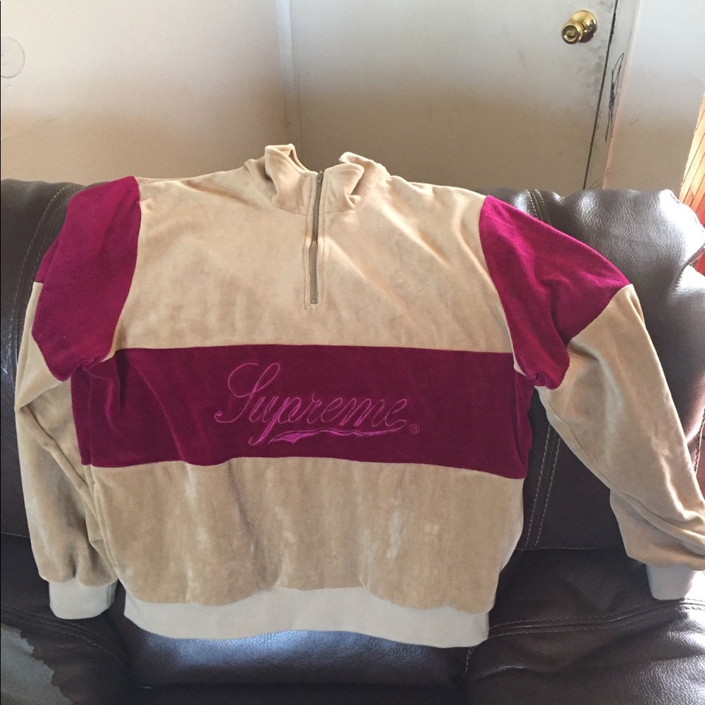 Supreme velour half zip